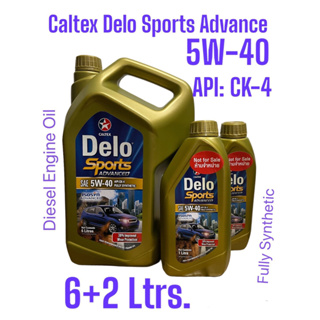 Caltex Delo Sports Advance 5W-40 ,API:CK-4/6+2Ltrs.น้ำมันเครื่องดีเซลสังเคราะห์100% คาลเท็กซ์ มี6L, 7L, 8L,และ 9ลิตร