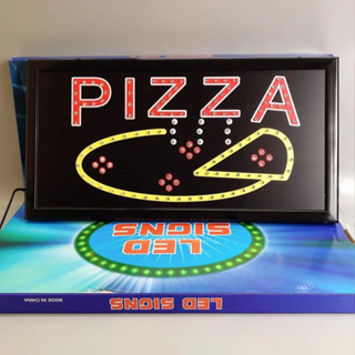 ป้ายไฟ LED PIZZA ป้ายไฟร้าน ข้อความ ป้ายไฟอักษร ตัวอักษร ตกแต่งหน้าร้าน สินค้าพร้อมส่ง