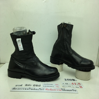 กรุณาทักหาผู้ขายเพื่อเลือกสินค้าก่อนสั่งซื้อ ‼️ รองเท้าฮาฟมีซิปข้าง หนังสีดำ รองเท้าบูท มือสอง นำเข้า