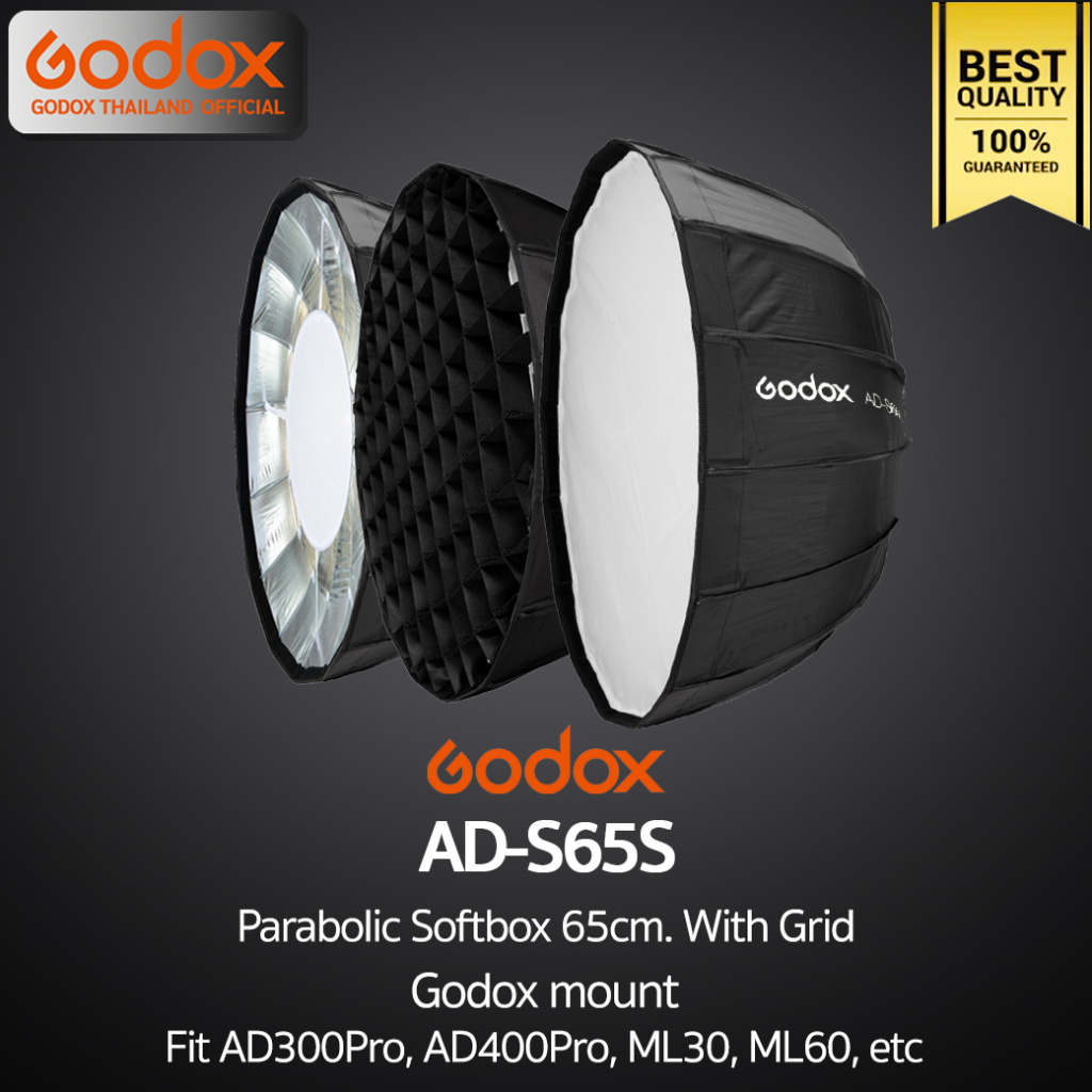 Godox AD-S65S – Softbox 65cm Argentée – Pour Flash AD300Pro/AD400Pro