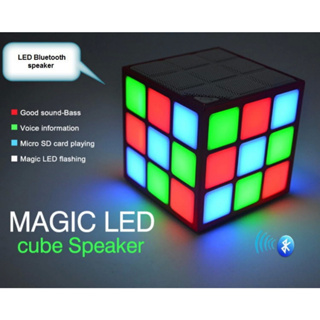 36 LED Cube Speaker ลำโพงพกพา ลำโพงบลูทูธ ลำโพง TF Card ไร้สาย Bluetooth สมาร์ท LED Flash Light ลำโพงไฟวิ่ง