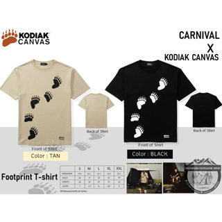 Kodiak Canvas x CARNIVAL Kodiak Footprint T-shirt#เสื้อของแท้100%