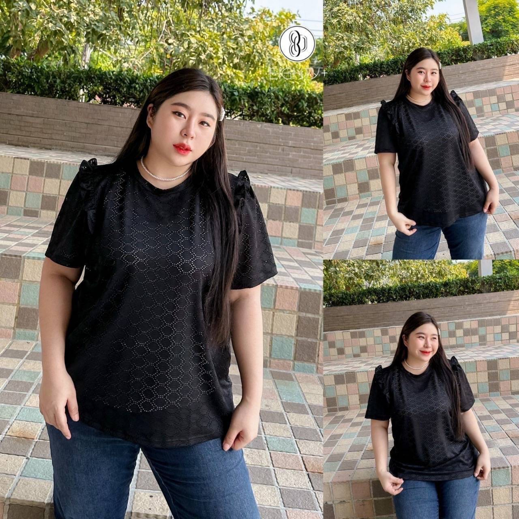 plussize-เสื้อคนอ้วน-s-รอบอก-bust-48-สะโพก-hip-52-ตัวเสื้อยาว-length-28-m-รอบอก-bust-52-สะโพก-hip-56