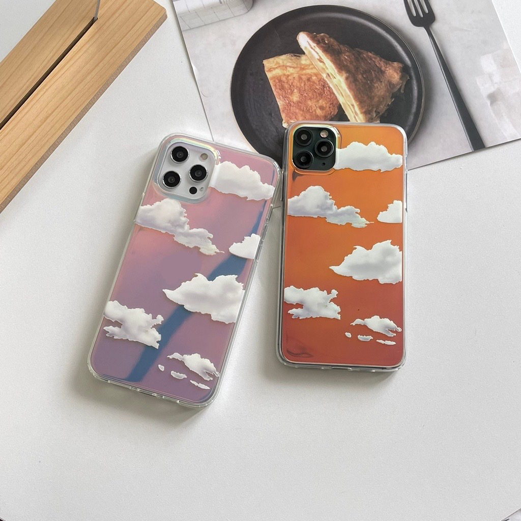 มาใหม่ค่าา-โฮโลแกรมสกรีนลายเมฆ-โฮโลแกรมเมฆ-เคสใสโฮโลแกรม-เคสโฮโลแกรม-พร้อมส่งทุกรุ่น