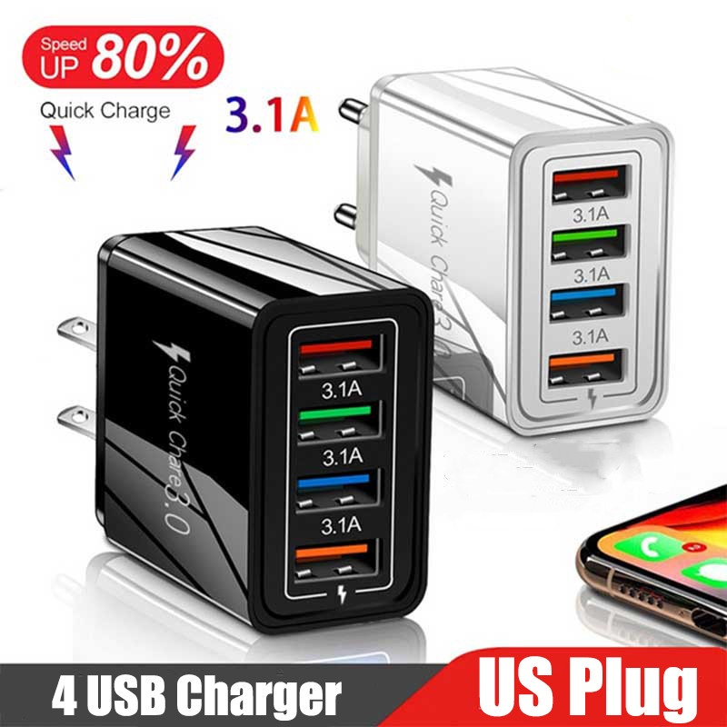 ภาพหน้าปกสินค้าหัวชาร์จ USB 4 ช่อง 4 Port หัวชาร์จ หัวชาร์จมือถือ AUTO-ID Wall Charger 4 Portsอแดปเตอร์ชาร์จ For All Phone จากร้าน panda1899 บน Shopee