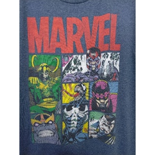 เสื้อยืด มือสอง ลายการ์ตูน Marvel รวมตัวร้าย อก 42 ยาว 28