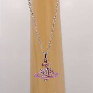 สร้อยคอ Vivienne Westwood Necklace รุ่น Reverse Heart Pendant สี Pink