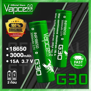 Vapcell Official Store G30 INR 18650 3000mAh ของแท้💯