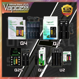 Vapcell Official Store ชุดถ่าน + รางชาร์จ Q2 ขายดีของ Vapcell แท้ 100% (2ก้อน แถมกระเป๋า)