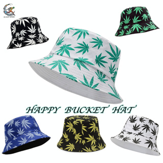 05H17 หมวก Bucket ฮิปปี้ Happy Style ใส่ได้ 2 ด้าน