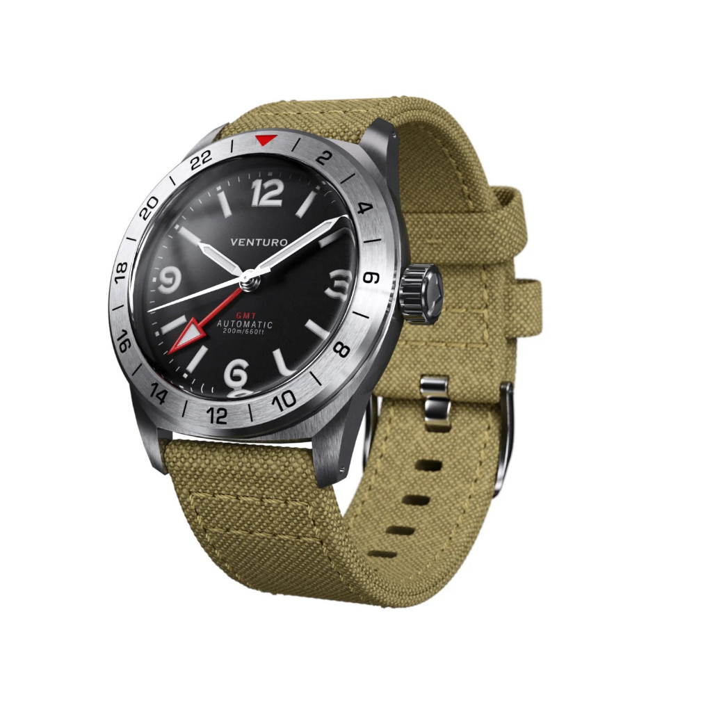 นาฬิกา-venturo-field-watch-iii-no-date-นาฬิกา-auto-gmt-พร้อมพรายน้ำ-swiss-superlume