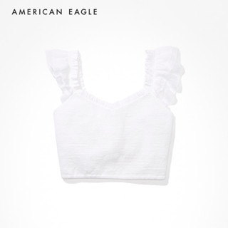 American Eagle Smocked Flutter Sleeve Shirt เสื้อเชิ้ต ผู้หญิง  (EWSB 035-5100-100)