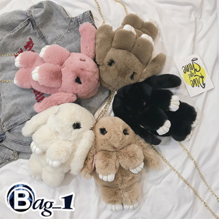 bag_1(BAG813) T2กระเป๋าสะพายข้างกระต่ายขนยาวสุดน่ารัก