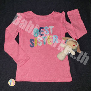 เสื้อยืดเด็กหญิง สีชมพูแขนยาว Best Sister แบรนด์คาร์เตอร์ Carters ของใหม่