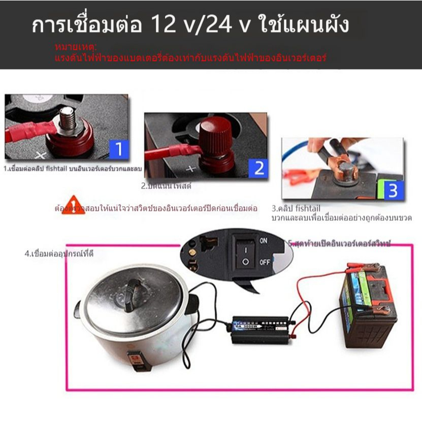 อินเวอร์เตอร์1600w12vอินเวอร์เตอร์เพียวซายเวฟ-inverter-pure-sine-wave-พร้อมส่งจากไทย-ราคาโรงงาน