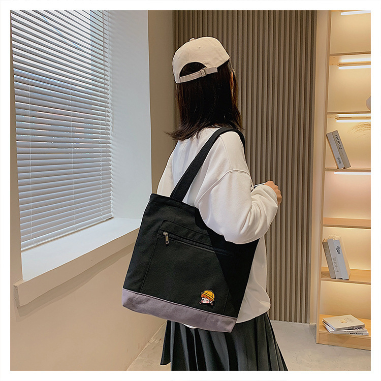 pbgbt2-กระเป๋าสะพายข้างผ้าแคนวาสความจุขนาดใหญ่ผู้หญิง-crossbody-bag-สไตล์นักเรียนแฟชั่นเกาหลี-กันน้ำมีซิป-ทํางาน-ลำลอง