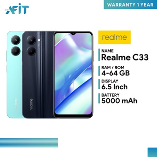 Realme C33 (4+64GB) หน้าจอ Mini Drop Full Screen 6.5 นิ้ว แบตเตอรี่ 5000 mAh ชาร์จ 10W lI ประกันศูนย์ไทย 1 ปี
