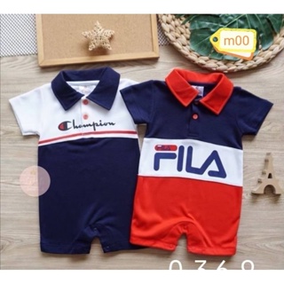 พร้อมส่ง ไซส์ 0-3 เดือน ชุดรอมเปอร์ FILA  (แรกเกิด) ได้2 ชุด