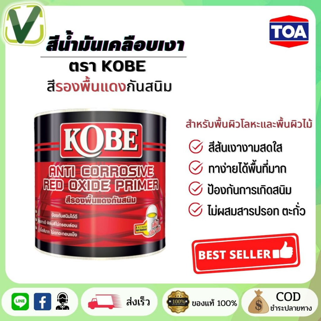 kobe-สีรองพื้นกันสนิมขนาดแกลลอน-3-785-ลิตร-สีรองพื้นกันสนิมเทา-แดง-สินค้าแท้-100-พร้อมส่ง