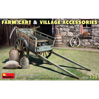 โมเดลประกอบ MiniArt 1/35 MI35657 FARM CART & VILLAGE ACCESSORIES