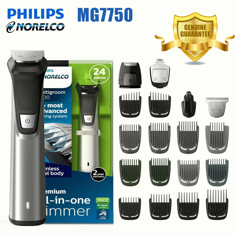 philips-norelco-multigroom-trimmer-mg7750-เครื่องโกนหนวดไฟฟ้า-ชุดอุปกรณ์ตัดแต่งหนวดเครา-hair-clipper-razor