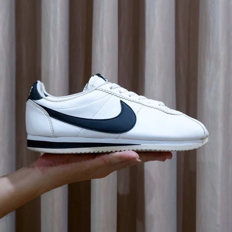 มือสองของแท้-nike-classic-cortez-leather-รองเท้าผ้าใบหนังต่ำสำหรับผู้ชายและผู้หญิง