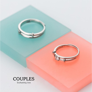 s925 Couples ring 32 แหวนคู่รักเงินแท้ Enchanting love สื่อกลางแทนความรักสองเรา ใส่สบาย เป็นมิตรกับผิว ปรับขนาดได้