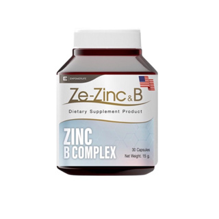 Ze-Zinc &amp; B Complex ZeZinc Empowerlife ซี ซิงค์ และ วิตามินบี บำรุง เล็บ ผม ผิว ลดคอเลสเตอรอล ขนาด 30 แคปซูล