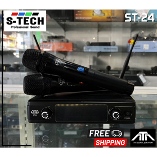 ส่งฟรี STECH ST24 ไมค์ลอย S-TECH ST-24 ไมค์ลอย UHF ระยะการรับ 60 เมตร หน้าจอไมค์ถือ LED Display