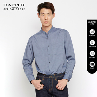DAPPER เสื้อเชิ้ตคอจีน NO MORE IRON ทรง Smart-Fit สีเทา (BSLA1/104TN)