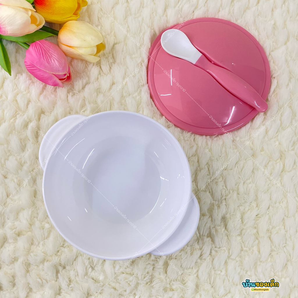 nuebabe-ชุดชามอาหารฐานสูญญากาศพร้อมช้อนซิลิโคน-baby-food-bowl-with-silicone-spoon-รุ่น-bb0001