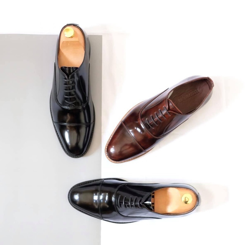 ภาพสินค้าBritish รองเท้าหนังออกซฟอร์ด รุ่น Cap Toe Oxford (Black) จากร้าน british_leathershoes บน Shopee ภาพที่ 1