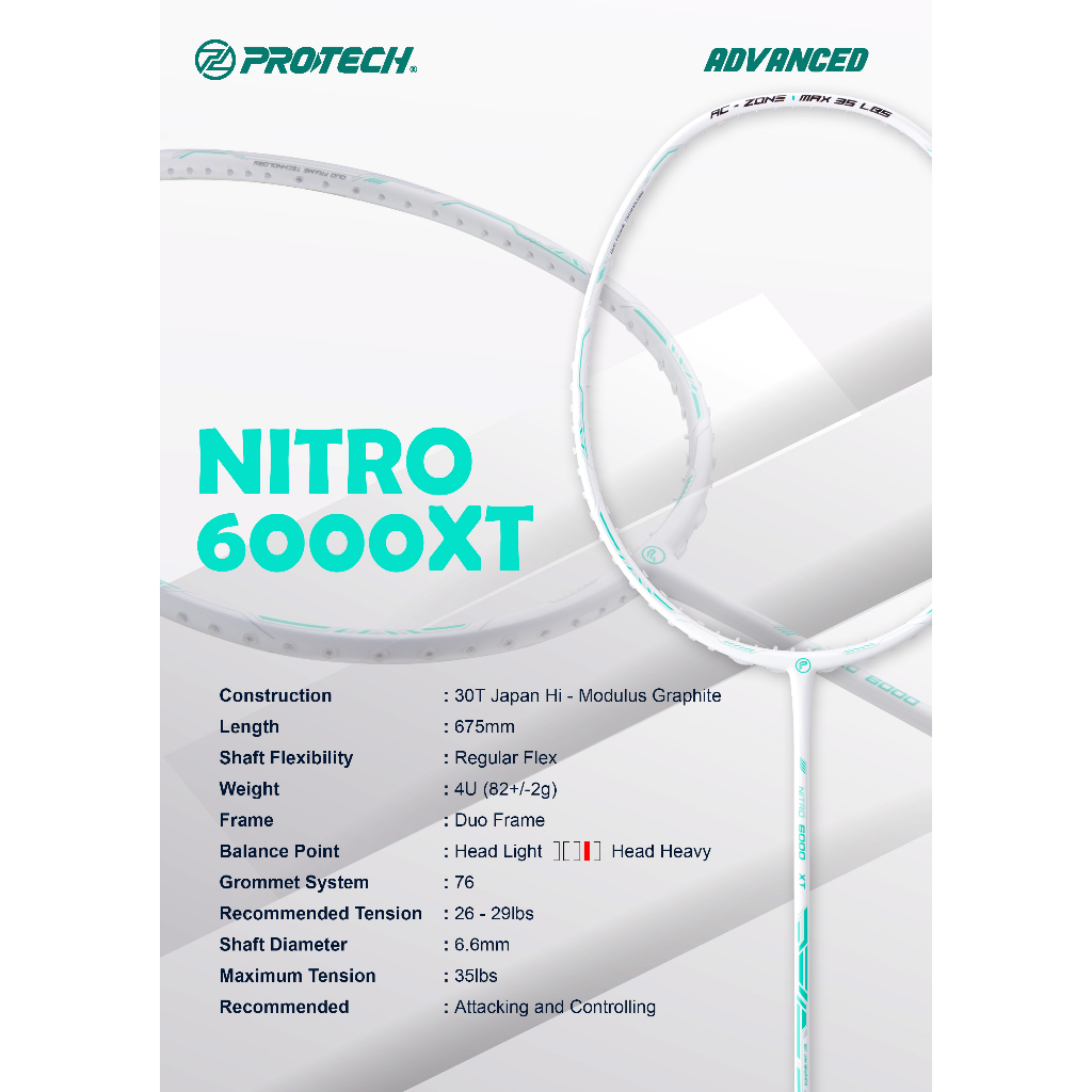 Protech Sports ไม้แบดมินตัน รุ่น Nitro XT | Shopee Thailand