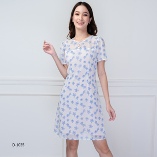 AMILA Dress AM-D1035 ชิฟฟอนอังโกร่า แขนสั้น IGPU22-8