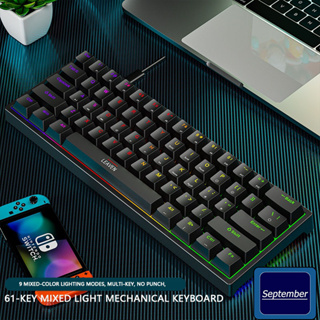 September K620 คีย์บอร์ด  Mechanical keyboard คีย์บอร์ดเกมมิ่ง TYPE-C Hot Plug DIY เพลา แป้นพิมพ์แบบมีสาย แป้นพิมพ์ Blue switch, Red Switch