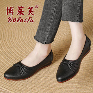 รองเท้าผู้หญิง  เท้าคัชชูหนังนิ่มหัวแหลม สะดวกสบาย 388（size36-41）（แนะนำให้ซื้อเพิ่ม1เบอร์）