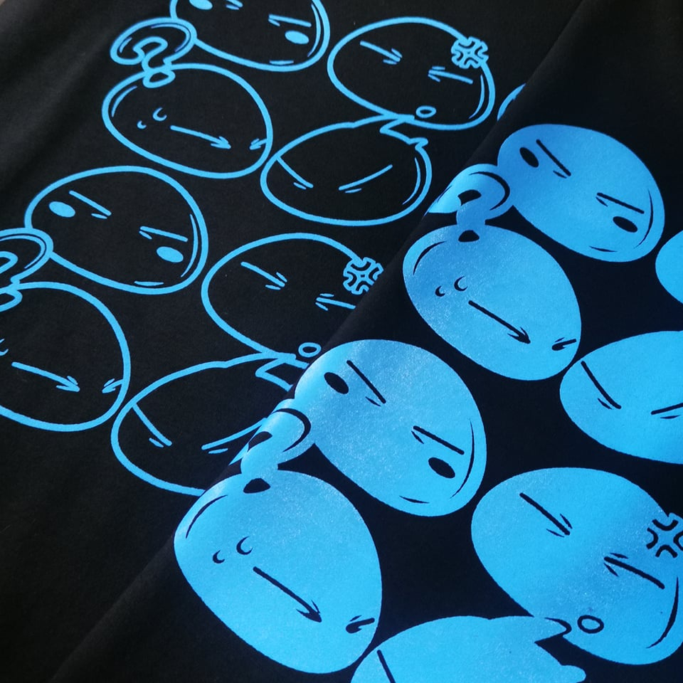 น่ารักslime-เสื้อยืดลายการ์ตูน-แฟชั่นบุคลิกภาพ-ผู้ชายและผู้หญิงคอกลมแขนสั้น