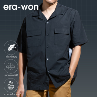 era-won Cool-ice cotton oversize shirt สี Paper Black