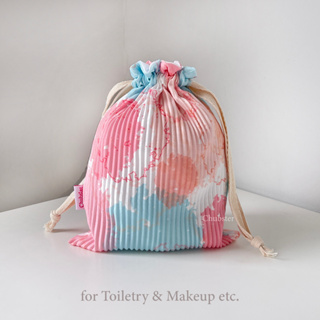 Paint - Drawstring Pouch กระเป๋าผ้าหูรูด ถุงผ้าหูรูด ผ้าพลีท กระเป๋าผ้า Toiletry & Makeup Pouch