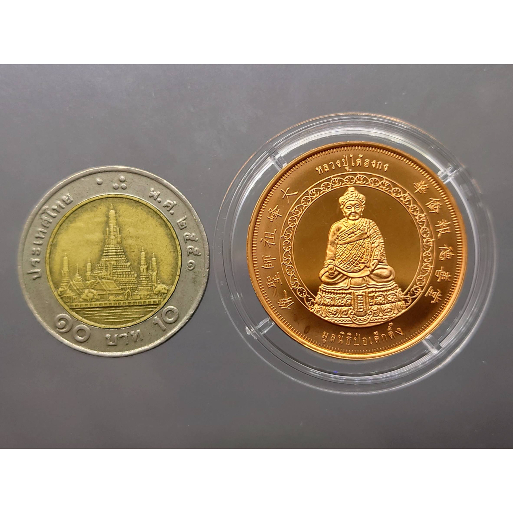 เหรียญหลวงปู่ไต้ฮงกง-เนื้อทองแดงพ่นทราย-รุ่นกาญจนาภิเษก-มูลนิธิป่อเต็กตึ๊ง-บล็อกกษาปณ์-พ-ศ-2539