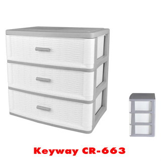 กล่องเก็บของ กล่องลิ้นชักอเนกประสงค์ลายหวาย Keyway CR-663