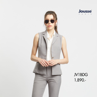 Jousse เสื้อแจ็คเก็ตสีเทา ดีเทลแขนกุด Jacket (JV1BDG)