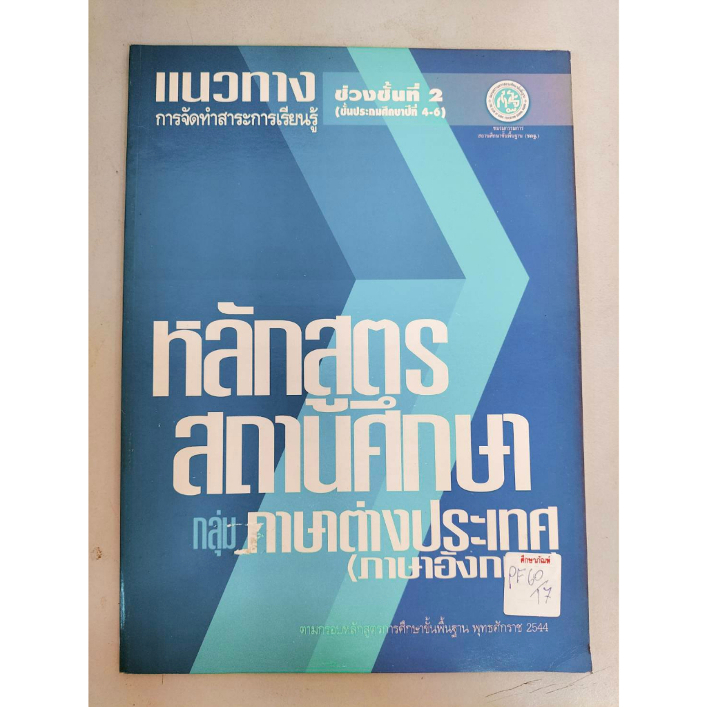 แนวทางการจัดทำสาระการเรียนรู้หลักสูตรสถาบันศึกษากลุ่มภาษาต่างประเทศ-ภาษาอังกฤษ