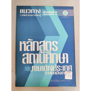 แนวทางการจัดทำสาระการเรียนรู้หลักสูตรสถาบันศึกษากลุ่มภาษาต่างประเทศ (ภาษาอังกฤษ)