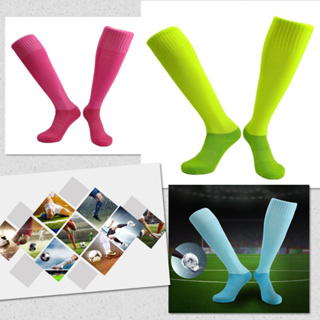 ✨ ถุงเท้าฟุตบอล สีพื้น มาตรฐาน รุ่นยาว Free Size ถุงเท้ากีฬา ผ้าเกรดดีพรีเมี่ยม ✨