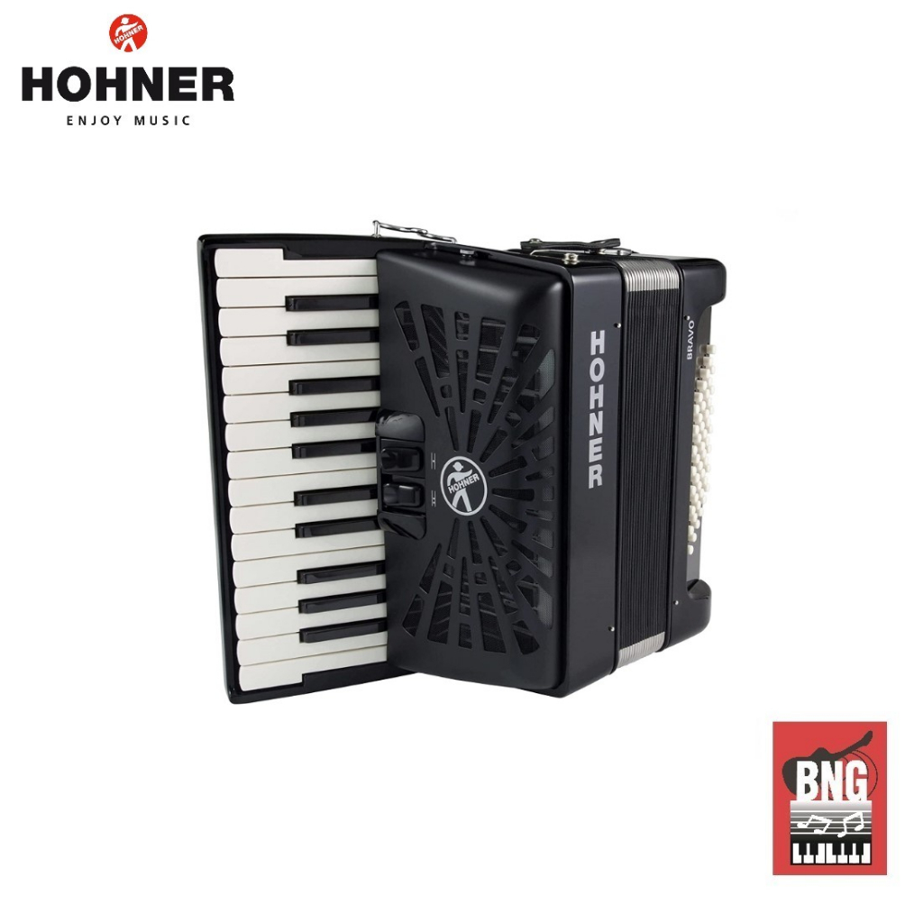 hohner-bravo-48-bass-black-แอคคอเดียน-บราโว้-48-เบส-26-คีย์-เสียงดี-วัสดุแข็งแรง-ทนทาน