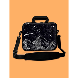 กระเป๋าแล็ปท็อปดำภูเขาดวงดาว ขนาด 13-13.9/15-15.9 lnches (Laptop/Macbook Bag) โน๊ตบุ๊ค กฃแมคบุ๊ค แอปเปิ้ล กลางคืน