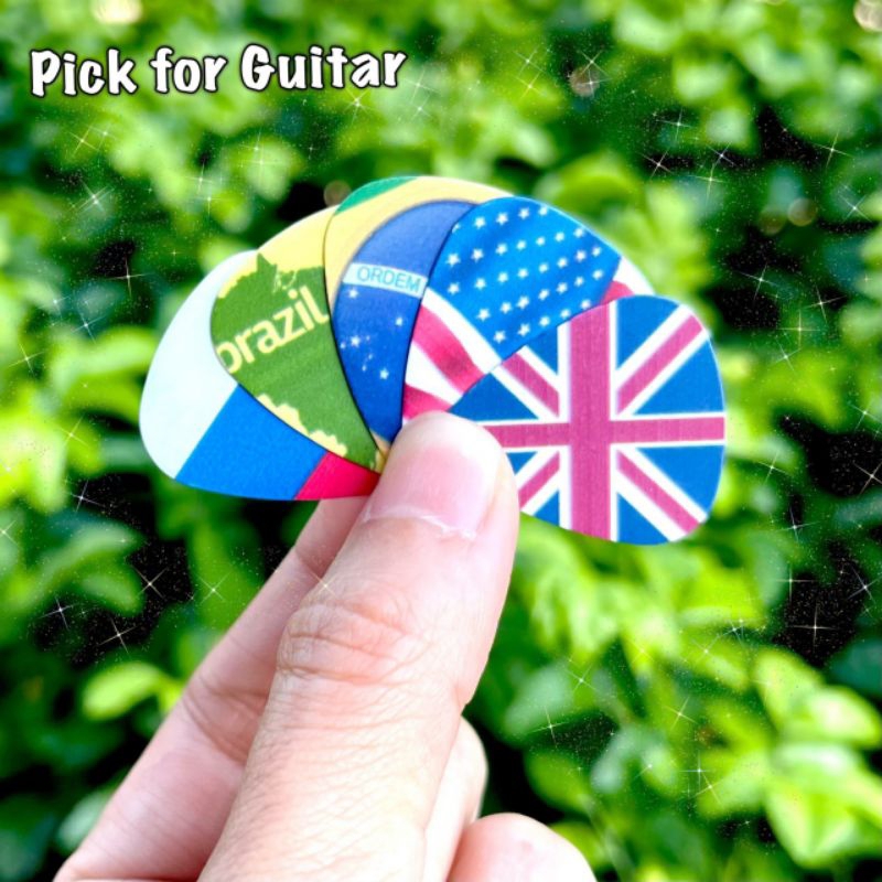 ปิ๊กกีตาร์ลายธงชาติสวยๆ-ราคาถูก-pick-for-guitar