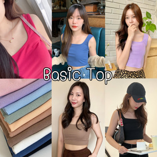 88story.th -  Basic top พร้อมส่ง มีราคาส่ง เสื้อกล้ามครอปเบสิคผ้าร่องคอเหลี่ยมทรงสวย เนื้อผ้านุ่มสีสวย everydaylook