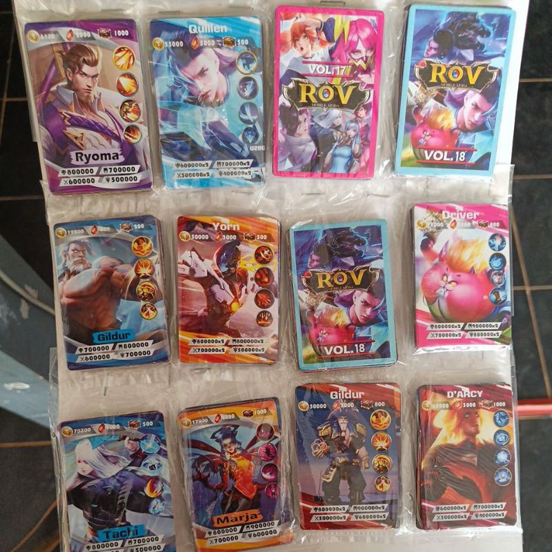 การ์ด ROV 1 แพ็ค 12ชิ้น 288 ใบ (เนื้อไม่มัน) | Shopee Thailand